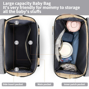 Großhandel funktionelle Neugeborene faltbare Betttasche Hülle Nappy Mommy wasserdichter Mummy <span class=keywords><strong>Baby</strong></span> Windel-Rucksack mit Wickelstation - Product Image 2