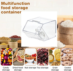 Klare Acryl <span class=keywords><strong>Mini</strong></span> Bohnen behälter Zucker behälter Stapelbare Hundefutter behälter Fall Reis Süßigkeiten Aufbewahrung sbox mit Schaufel Aufbewahrung und Deckel - Product Image 5