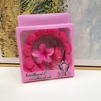 Set de Regalo de Diadema de Plástico Ecológica Cloud Fluffy Spa, Pulseras Antideslizantes, Esponja de Maquillaje, Accesorios para el Cabello y Cuidado de la Piel en Caja