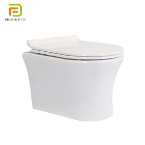 Sanitary ware white hanging toilets commode flush lavatory bathroom wc ceramic round wall hung toilet
