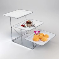 Présentoir de nourriture de buffet de support de gâteau de dessert de fêtes de mariage support de service de nourriture en métal à 3 niveaux