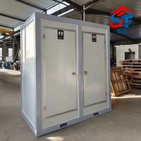 Cabine WC mobile de luxe moderne à double unité, préfabriquée, isolée, en panneaux sandwich, pour extérieur