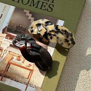 Новинка, заколка для волос Qianjin, плетеная заколка для волос в стиле ретро, с логотипом, на заказ, из ацетата, модные элегантные женские аксессуары, оптовая продажа, заколка для волос - Product Image 3