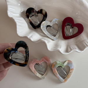 Nuevos Accesorios para el Cabello de Niñas Coreanas, Pasadores de Pelo de Acetato con Forma de Corazón, Decoración para el Cabello - Product Image 2