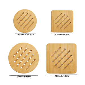 Sous-verres en bois personnalisés en gros et dessous de plat en bois, ainsi que dessous de plat en <span class=keywords><strong>silicone</strong></span> en promotion, dessous de plat de cuisine et sets de table en bambou <span class=keywords><strong>pour</strong></span> boissons chaudes - Product Image 3