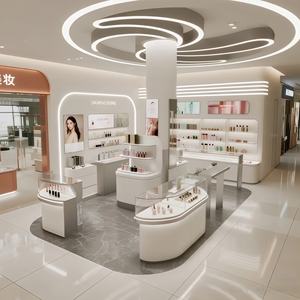 <strong>Yoshing</strong> LED Lighting Modern Customized Cosmetic Shop Display Shelf Cabinet for Makeup Store Interior Design - Product Image 5