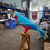 Parc à thème personnalisé grandeur nature Simulation animale animatronique modèle réaliste d'oiseaux perroquet pour la vente d'affichage de zoo