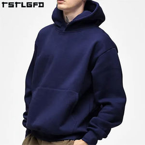 Vêtements écologiques Sweat à capuche streetwear surdimensionné Sweat à capuche épais en éponge française 100% coton Boxy Sweat à capuche homme blanc - Product Image 5