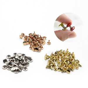 Bán buôn Nắp đôi đinh tán | Màu đen mờ, vàng hồng, bạc, đồng thau | thép không gỉ và đồng thau | túi giày may phần cứng - Product Image 2