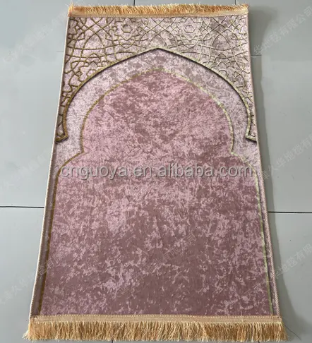 タッセルイスラム教徒の装飾カーペットホームラグ礼拝マットOppバッグイスラム教徒のギフト長方形刺繍70X110CMで厚い祈りのロケット