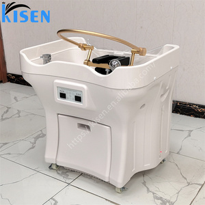 Kisen Évier de lavage de cheveux portable de luxe blanc sans tuyauterie avec réservoir d'eau pour salon de manucure - Product Image 6