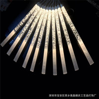 Nouveaux accessoires de mariage 10 acrylique tige plafond lumière LED suspendus ornements événements de mariage décoration Led ventilateur de plafond lumière 2024