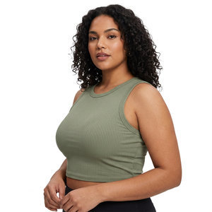 Womens Premium Knit Athletic Tank <b>Top</b> Cotton Sleeveless Breathable Sportswear for Tennis Practice Gym Workout Fitness - Product Image 2