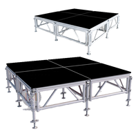 Échafaudage à cadre carré en alliage d'aluminium robuste, scène d'assemblage pour concert 1x2m