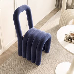 Sillón Moderno de Terciopelo, Silla de Maquillaje de Lujo Ligero, Taburete para Uñas para Dormitorio de Niñas, Silla con Respaldo para Vestidor, Rojo, Creativo, para Apartamento, Hotel, Comedor - Product Image 5