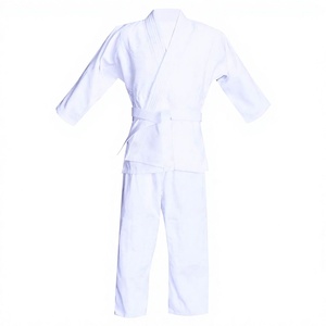 <b>White</b> Karate Gi Uniform Cotton Adult Unisex Martial Arts Wear with Belt Included Regular Fit Lightweight Breathable - Product Image 3