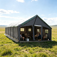 Tente de réception commerciale robuste 5m x 15m, structure en acier galvanisé, imperméable, 4 saisons, tente de glamping safari extérieure