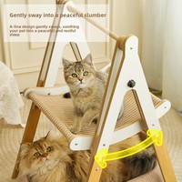 Hamac balançoire pour chat Miao Xianer, respirant, à deux niveaux, en chanvre, panier suspendu quatre saisons, lit à bascule surélevé pour animaux de compagnie