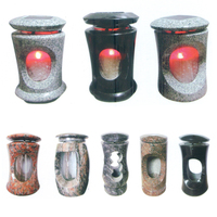 Cimetière funéraire granit pierre sculptée à énergie solaire mini lampes de jardin pierre tombale lumières tombe lanterne à vendre