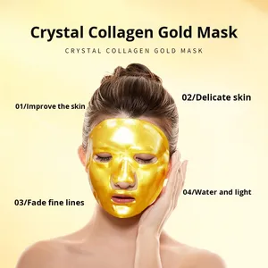 Foglio solubile per maschera facciale in oro e Gel di collagene di cristallo per viso Anti-rughe e idratante effetto gonfiore - Product Image 5