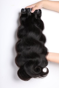 גלם חבילות שיער אדם שיער אדם גל 15a כיתה cuticul לא מעובד בתולה מיושר זקן הודי מבושל sunnbangle שפיכת - Product Image 2