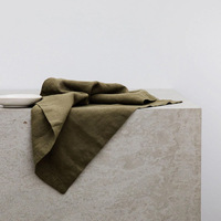 Plaid Stone Wash Pur Lin Lin Serviettes De Mariage Décorer Serviette De Table En Gros Français Rayure Multicolore Vert Sauge À La Main