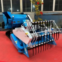 Mini Moissonneuse-batteuse à chenilles 15 CV Diesel pour rizières, machine à battre et ensacher les céréales pour petites exploitations aquatiques