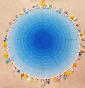 2025 nuevo diseño de algodón Raschel Festival de animales marinos patrón manta cuatro estaciones tejido a mano para avión hogar calidez comodidad - Product Image 1