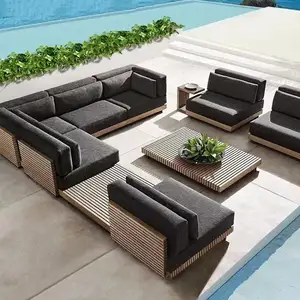 Set teras modern sofa taman modis barang baru perabotan anyaman jati perabotan luar ruangan