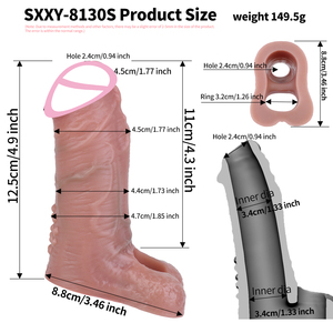 SXXY manchon d'agrandissement du pénis masculin de la peau réutilisable manchon de pénis de haute qualité pour les hommes anneau de verrouillage du <span class=keywords><strong>sperme</strong></span> pour retarder l'éjaculation - Product Image 5