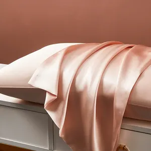 High Quality 19 Momme Silk Pillowcase 19mm Pillow Cover Pink Silk Pillowcase For Bed Pillow