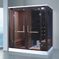 Mini Cabine de Douche Hammam Russe Sauna et Salle de Vapeur Combinés pour 3 Personnes
