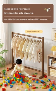 Porte-vêtements pour enfants, organisateur de garde-robe pour enfants, support à hauteur réglable pour chambre d'enfant, chambre à coucher, salon - Product Image 4