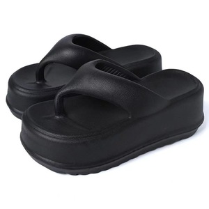 Women's Eva Flip Flops Summer Outdoor Trendy Non-slip Extra Thick Bottom <b>Clip</b>-toe Height Increasing Beach Shoes - Product Image 4
