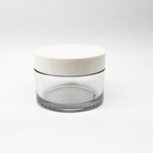 High quality Empty plastic cream jar 60g Thick Wall cream bottle transparent Cosmetic Jar With White plastic lid