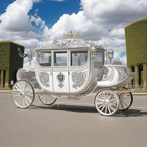 Carruaje de Boda de Lujo Estilo Princesa 2025, Carruaje Real Dorado, Carro de Caballos Europeo - Product Image 5