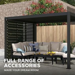 Lumière LED rétractable étanche robuste <span class=keywords><strong>4x4</strong></span> 4x6 Pergola balcon extérieur grand <span class=keywords><strong>abri</strong></span> <span class=keywords><strong>de</strong></span> <span class=keywords><strong>jardin</strong></span> tous temps en aluminium permanent - Product Image 2