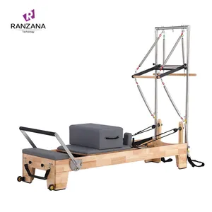 Reformer Pilates máquina madera Pilates Reformer con torre medio trapecio entrenamiento interior roble Pilates Reformer