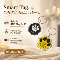 Étiquette RFID pour animaux de compagnie, résistante à la poussière, réutilisable, légère, en époxy, étanche, longue portée, pour l'identification des chiens et des chats