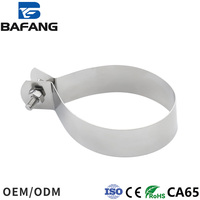 Support en U en acier inoxydable poli pour double tube, sangle de fixation pour tube rigide, boucle de mise à la terre ohmique, personnalisable OEM, métrique