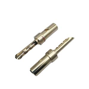 Prise banane dentelée plaquée or en cuivre PAILICCS, 4MM, tête banane Budweiser plaquée or, sans soudure, prise banane Budweiser - Product Image 2