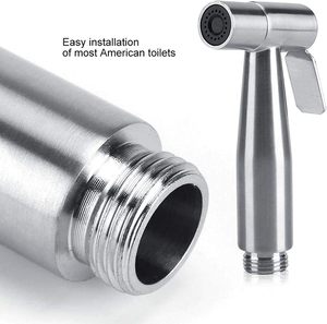 Pulvérisateur de bidet moderne en argent brossé, écologique, kit de jet de toilette portatif pour salle de bain, pulvérisateur Shattaf, tuyau anti-explosion 304 - Product Image 3