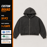 Sweat à capuche homme à épaules tombantes, coupe courte, en cachemire, zippé, avec motif graphique vintage au dos, pour l'hiver et l'été