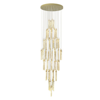 Lustre de salon duplex, lustre long pour escalier, lampe en cristal créative, lustre d'angle pour escalier