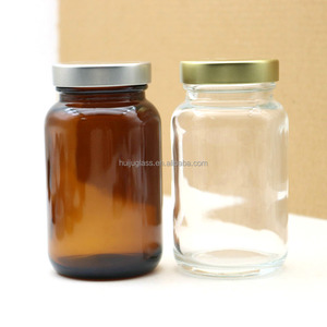 Bouteilles en verre ambré vides de 250 ml pour capsules, contenants pour pilules de compléments alimentaires avec bouchon sérigraphié - Product Image 6