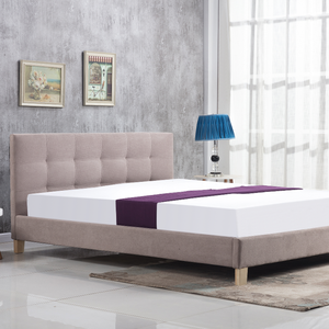 Cama de terciopelo de fácil montaje, diseño moderno, marco de cama doble de madera contrachapada gris de lujo, <span class=keywords><strong>2022</strong></span> - Product Image 1
