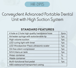 Unidad Dental Portátil HR-DP13, Precio de Fábrica, Más Vendida, para Uso Móvil por Dentistas en Clínicas, Consultorios y Salones de Belleza - Product Image 5