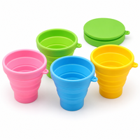 Gobelet pliable en silicone 200 ml avec couvercle, tasse à eau pliable