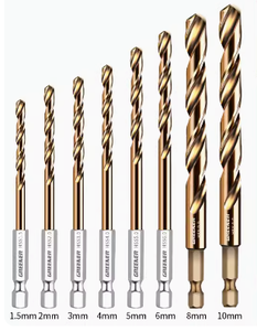 BOMI -21 Juego de brocas helicoidales estañadas con vástago hexagonal de 13 piezas, utilizado para madera, plástico, aleación de aluminio - Product Image 4