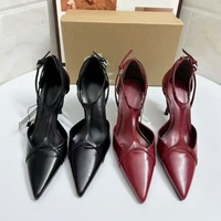 Nouvelles sandales d'été pointues de haute qualité pour femmes, sexy, imprimé léopard, talons hauts fins, chaussons de banquet pour femmes